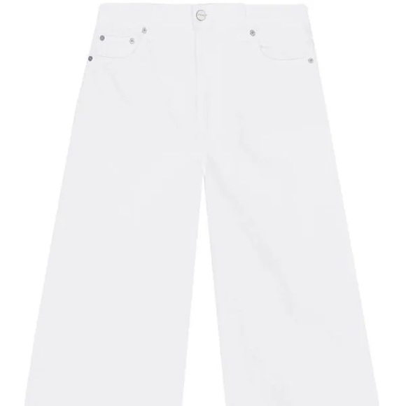 GANNI Mid Rise Wide Leg White Jeans - Picture 1 of 6